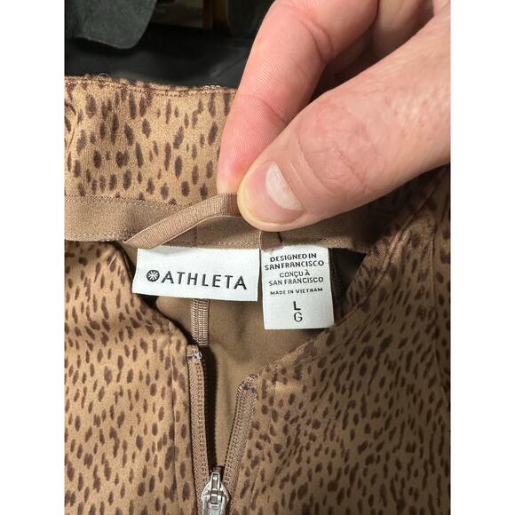 Athleta Salutation Jacket Sz Large Animal Print Cheetah Performance Athletic NWT - Picture 3 of 16